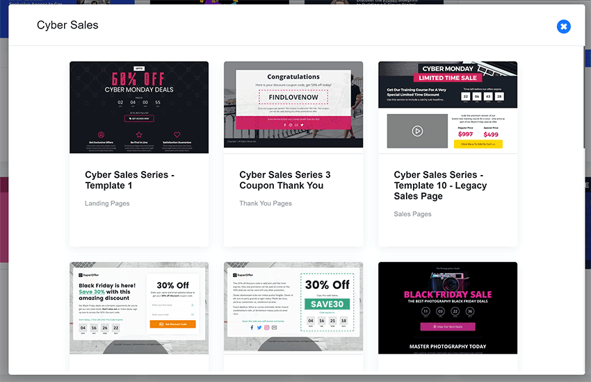 optimizepress dashboard template collections cyber sales